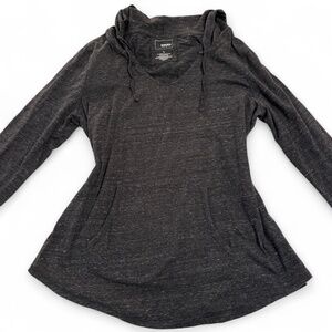Kohl's Sonoma Size Large Women's Charcoal Gray Long Sleeve Pullover Hoodie Top